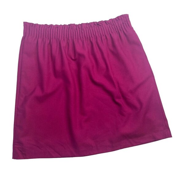 J Crew Elastic Waist Lined Skirt Plum Color Size 14 Career Preppy Minimalist - Picture 1 of 4